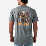 Load image into Gallery viewer, Burlebo Short Sleeve Tee - Camo Duck Dogs - Dark Heather Grey