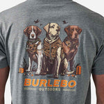 Load image into Gallery viewer, Burlebo Short Sleeve Tee - Camo Duck Dogs - Dark Heather Grey