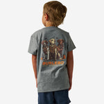 Load image into Gallery viewer, Burlebo Youth Short Sleeve Tee - Camo Duck Dogs - Dark Heather Grey