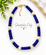 Load image into Gallery viewer, Navy With Pearl Accent Beaded Necklace Collection