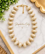 Load image into Gallery viewer, Ranai Cream Beaded Statement Necklace