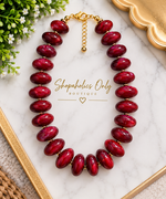 Load image into Gallery viewer, Game Day Ranai Maroon Beaded Necklace