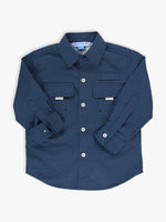 Load image into Gallery viewer, Navy Sun Protective Button Down Shirt