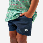 Load image into Gallery viewer, Burlebo Youth Athletic Short - Heather Navy - American Flag Liner