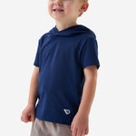 Load image into Gallery viewer, Burlebo Youth Short Sleeve Performance Hoodie - Navy