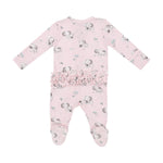 Load image into Gallery viewer, Angel Dear 2 Way Ruffle Zipper Footie Gray Elephants