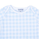 Load image into Gallery viewer, Blue Gingham Baby S/S Lap Bodysuit