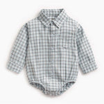 Load image into Gallery viewer, Long Sleeve Baby Boy Button Up Dressy Onesie