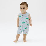 Load image into Gallery viewer, Angel Dear Sleeveless Shortie Romper - Golf Things Blue