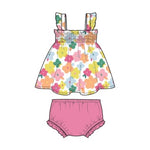Load image into Gallery viewer, Angel Dear Smocked Floral Top & Bloomer Set