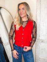 Load image into Gallery viewer, Something About You Red Sleeveless Knit Blouse
