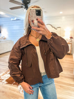 Load image into Gallery viewer, Espresso Zip Up Utility Jacket
