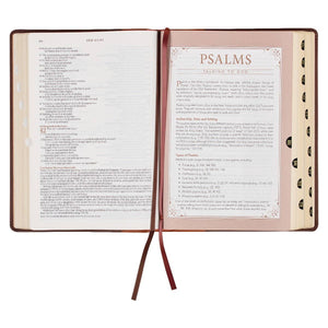 NLT, The Spiritual Growth Bible Faux Leather, Brown/Ginger