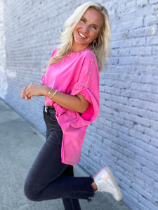 Remember This Pink Stud Embellished Top