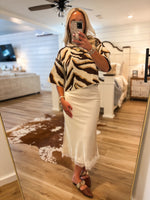 Load image into Gallery viewer, Days Passing Brown &amp; Ecru Zebra Sweater
