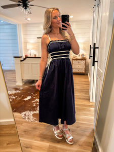 My Next Chapter Navy Contrast Midi Dress
