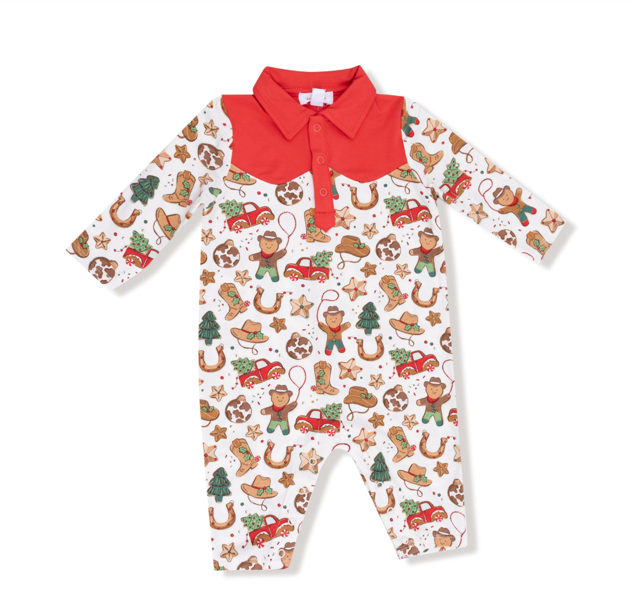 Angel Dear Cowboy Christmas L/S Romper