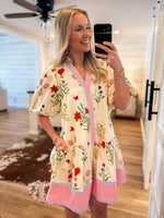 Load image into Gallery viewer, Letting Go Ivory Floral THML Mini Dress
