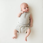 Load image into Gallery viewer, Kyte Baby Ribbed Henley Tank Set in Oat
