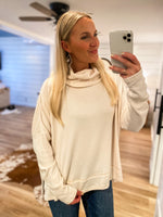 Load image into Gallery viewer, With My Best Cream Cowlneck Long Sleeve Blouse
