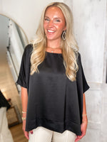 Load image into Gallery viewer, Making Time Black S/S Blouse
