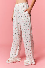 Load image into Gallery viewer, Christmas Pointelle Ribbed Ruffle L/S PJ Set
