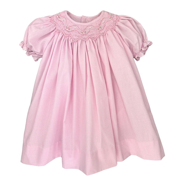 Pink Smocked Bishop Dress