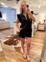 Load image into Gallery viewer, Loving You Black S/S Lounge Top &amp; Shorts Set
