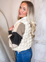 Load image into Gallery viewer, Never Bothered Quilted Bubble Ecru Puffer Vest
