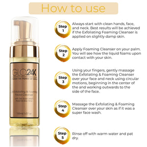 24K Foaming Cleanser with 24k Gold, Witch Hazel & Aloe Vera