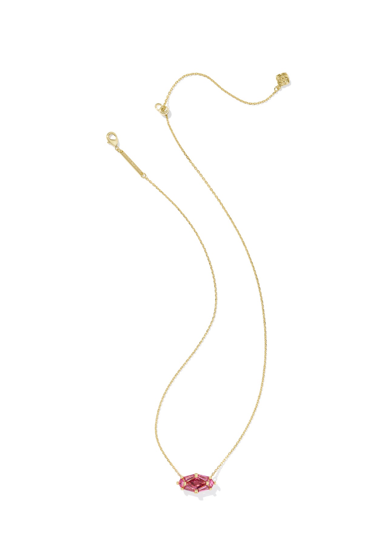 Lindy Rae Elisa Pink Crystal Gold Pendant Necklace