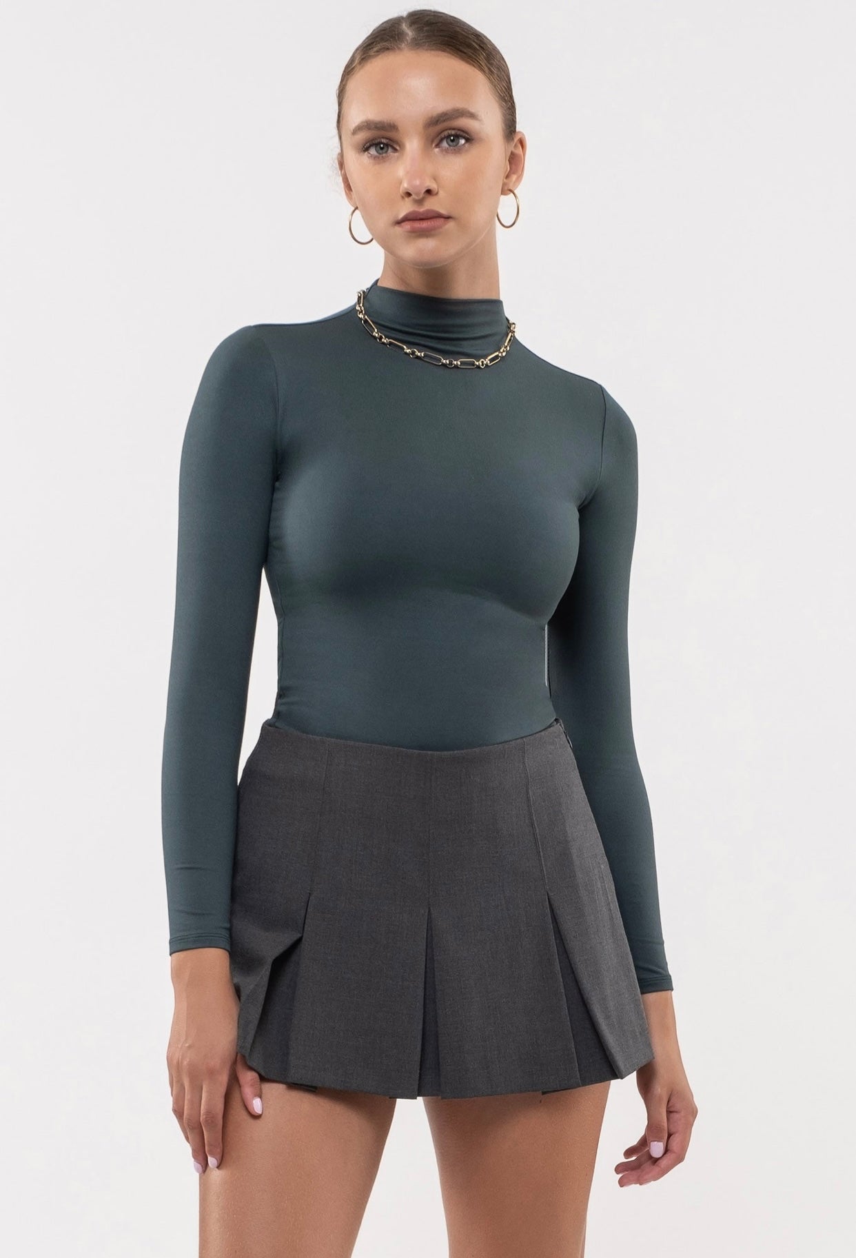 Our Purpose Teal Mock Neck Seamless Long Sleeve Top