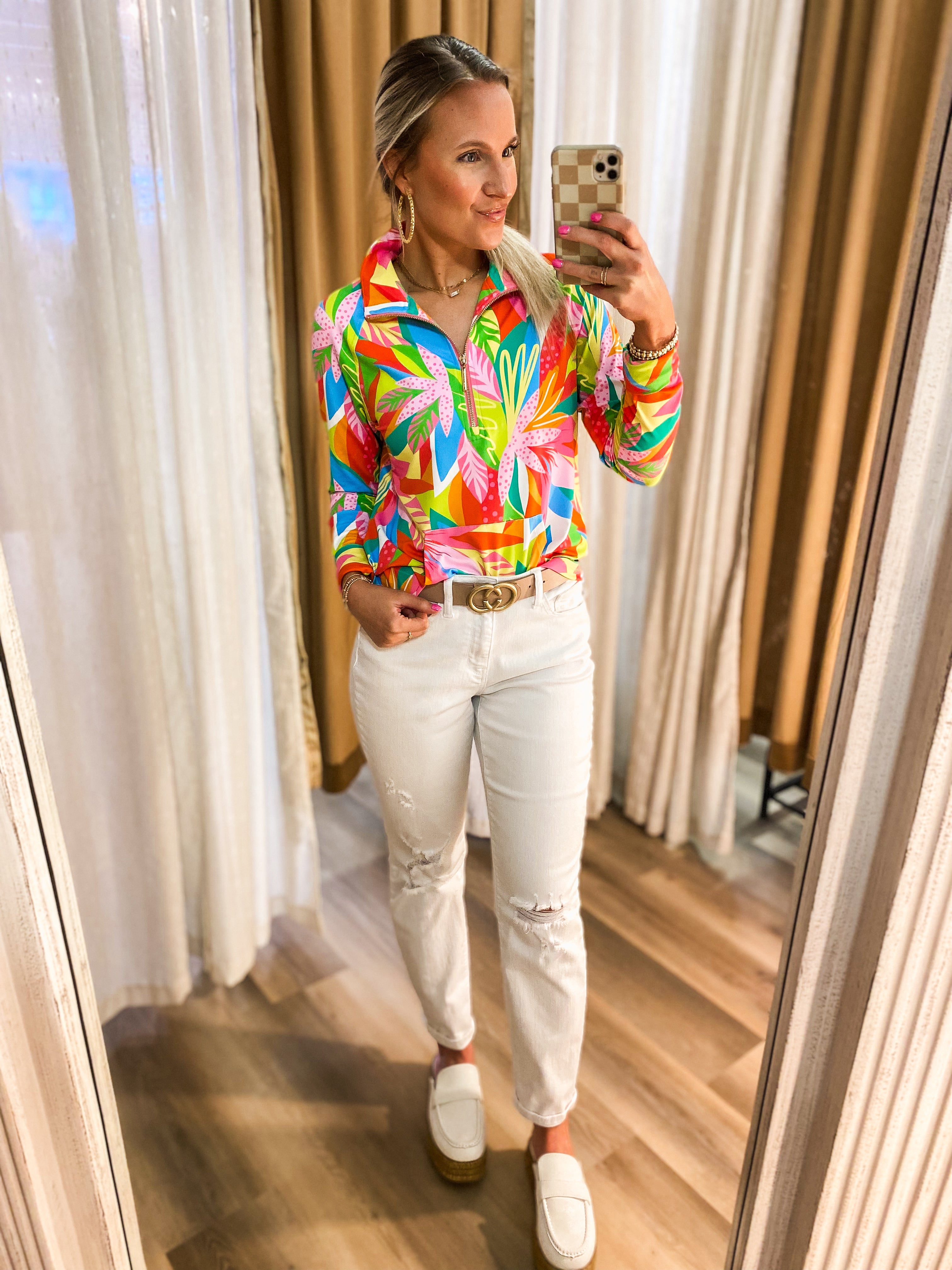 Hamptons Get Tropical Mary Square Half Zip