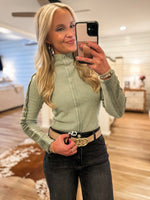 Load image into Gallery viewer, By Your Side Sage Washed L/S Thermal Top

