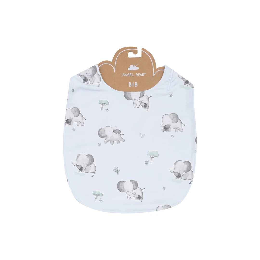 Angel Dear Gray Elephants Blue Feeding Bib