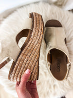 Load image into Gallery viewer, Freddie Gold Washed Metallic Corkys Wedge
