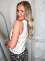 Load image into Gallery viewer, Basically There White Knit Sleeveless Top
