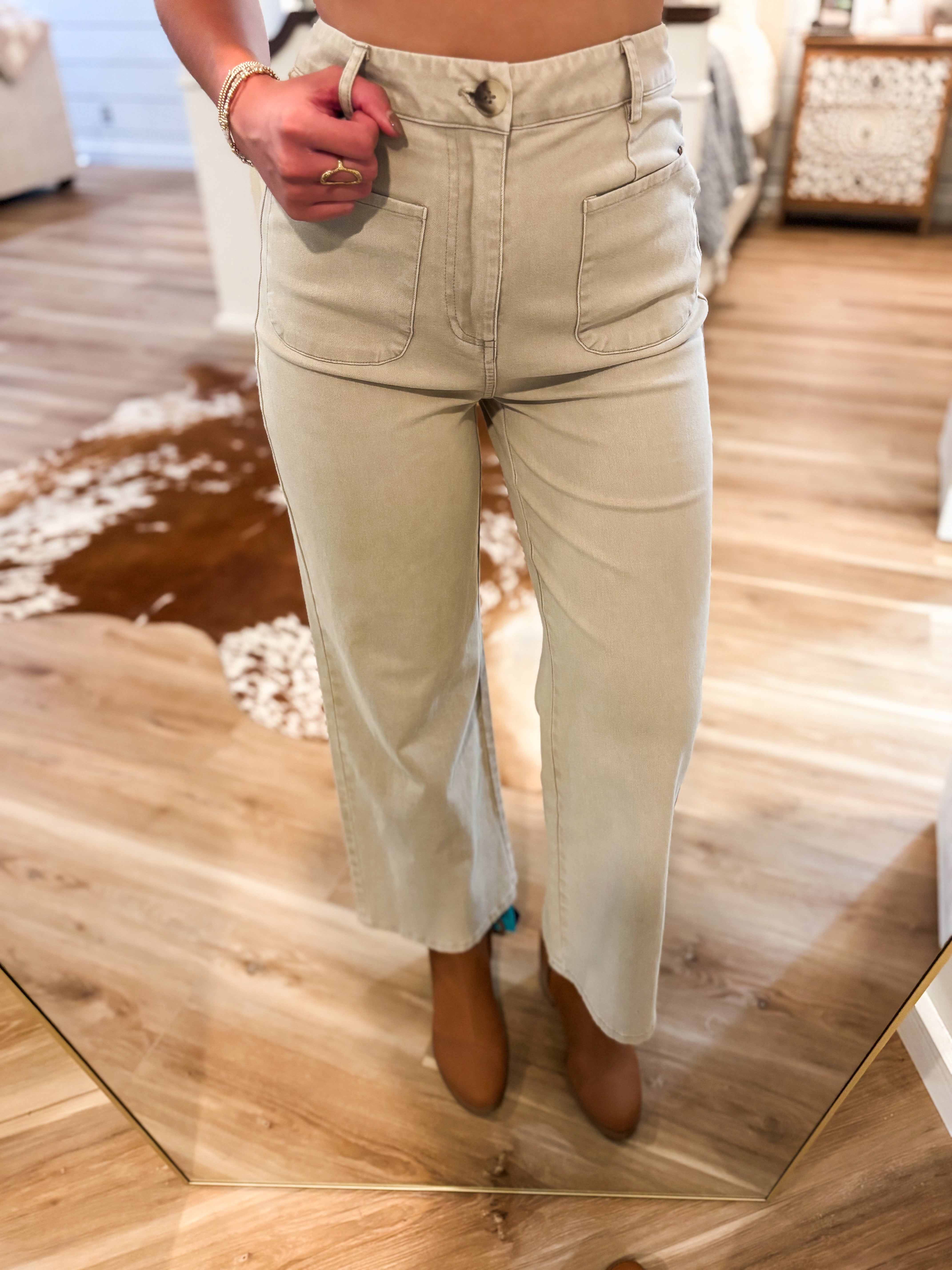 Simple Joy Washed Stone Trouser Pant
