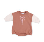 Load image into Gallery viewer, Angel Dear Football Laces Sweatshirt Bubble w/ Bow
