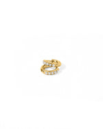 Load image into Gallery viewer, Huggie Earrings - Scarlett Hoop Gold 8mm Pearl
