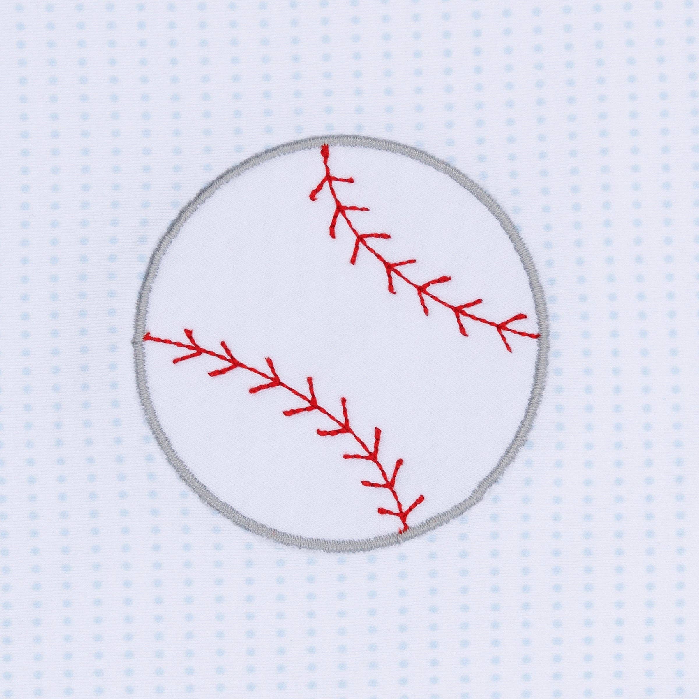 Light Blue Tiny Slugger Applique Burp Cloth