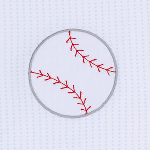 Light Blue Tiny Slugger Applique Burp Cloth