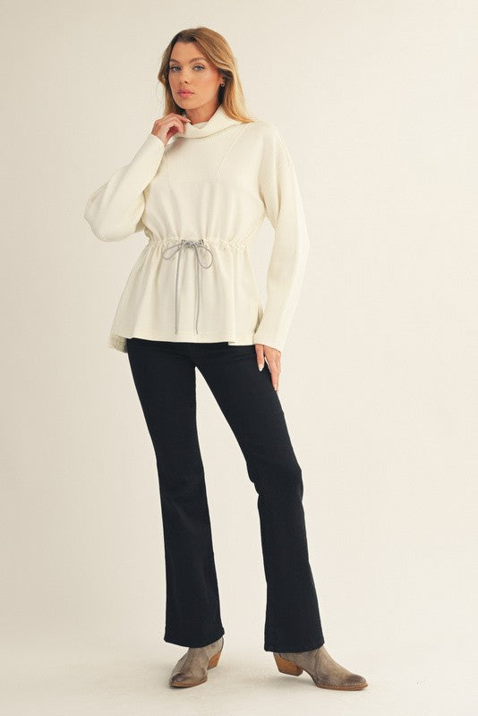 Longing For Ivory Cowl Neck Luxe Knit Top
