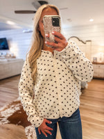 Load image into Gallery viewer, Polka Dot Cardigan - Oatmeal
