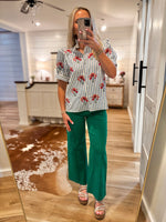 Load image into Gallery viewer, Realizing It Blue Stripe Floral Embroidered Blouse
