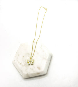 Gold Quilted Bow Necklace Holidays