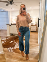 Load image into Gallery viewer, Back To Us Taupe Knit L/S Blouse
