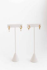 Load image into Gallery viewer, Huggie Charm Earrings - Celine Gold
