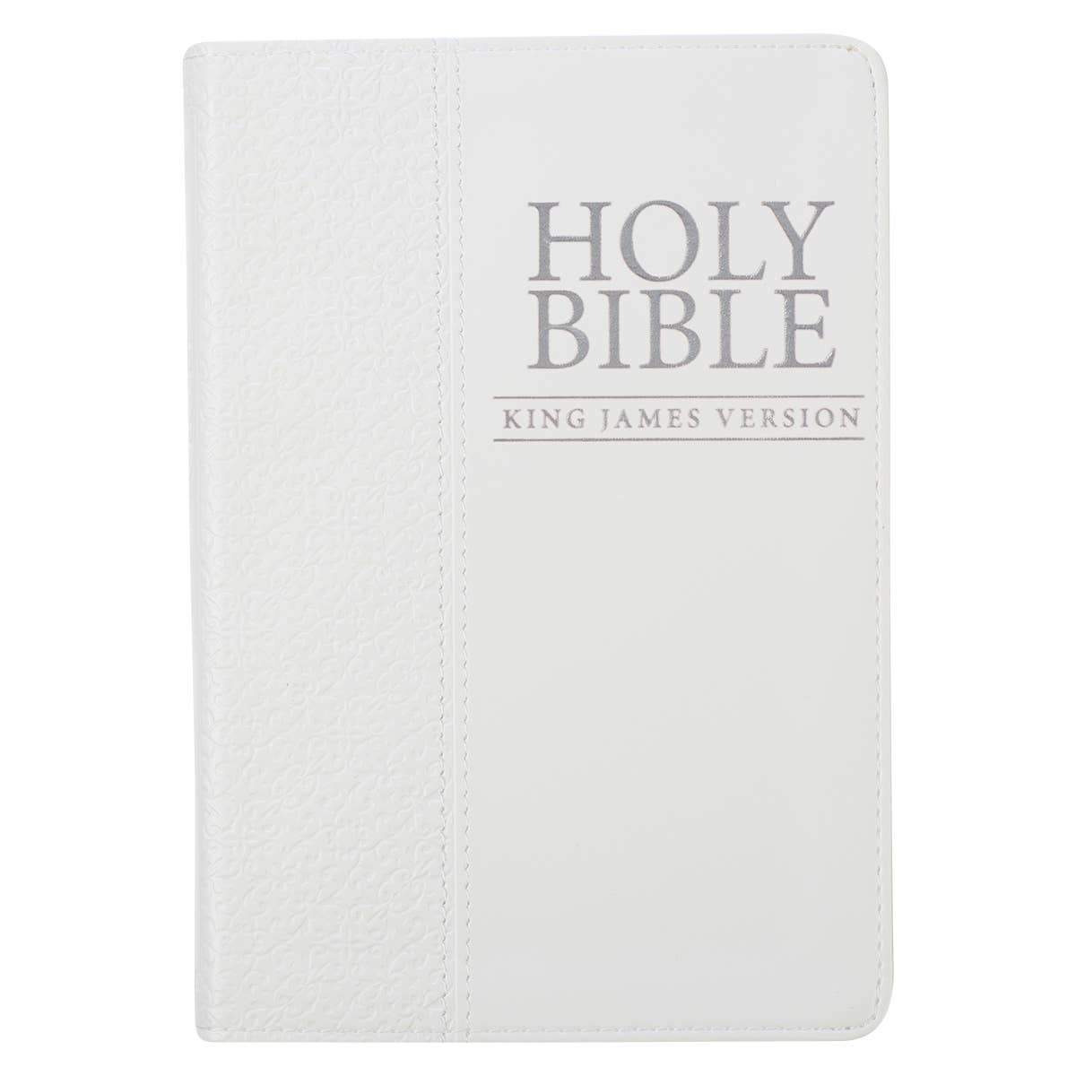 KJV Bible Compact Faux Leather, White