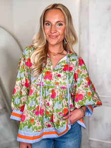 Springing Forward Pastel Floral Blouse